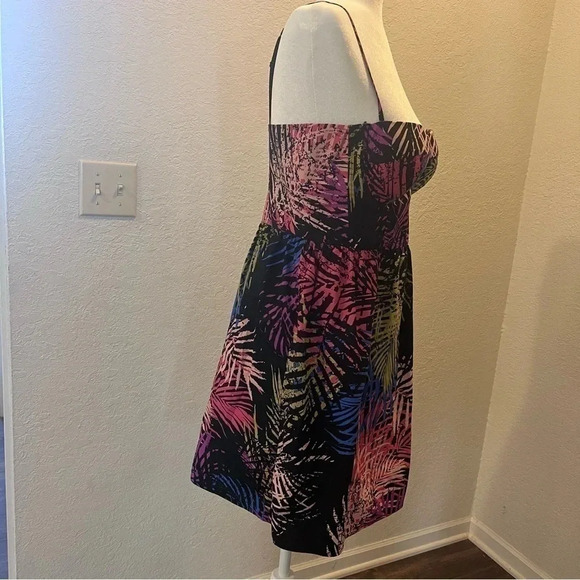 Moda International Dress- Multi-color. Size 10 Palm Corset Dress - Picture 6 of 6